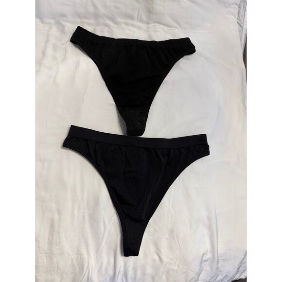 NWOT Vintage Maidenform Thong 2-Pack – Black – Size S/6 - Picture 1 of 3